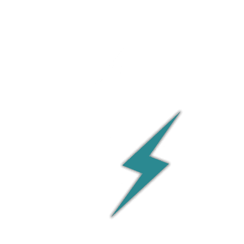 The image features a stylized number "1" in white with a teal lightning bolt crossing through the lower part against a black background.