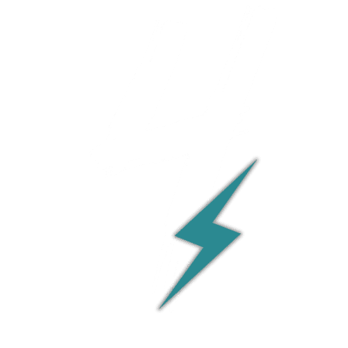 A white number four with a brushstroke style on a black background. A blue lightning bolt intersects the lower part of the number, adding a dynamic effect.